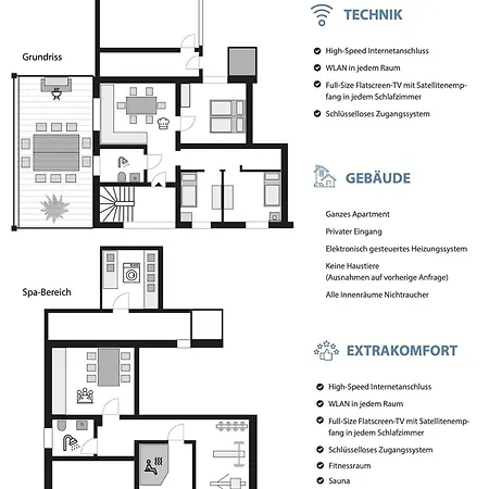 Apartment Haus Blauer Stein - 6 Wohnungen, 15 Schlafzimmer *