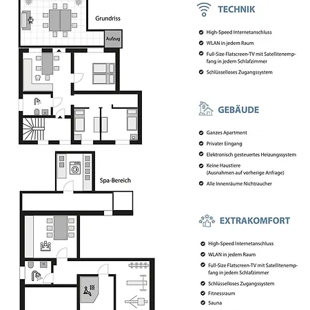 Haus Blauer Stein - 6 Wohnungen, 15 Schlafzimmer Apartment