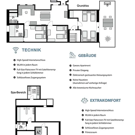 Apartment Haus Blauer Stein - 6 Wohnungen, 15 Schlafzimmer