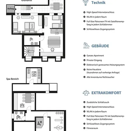 Haus Blauer Stein - 6 Wohnungen, 15 Schlafzimmer Apartment