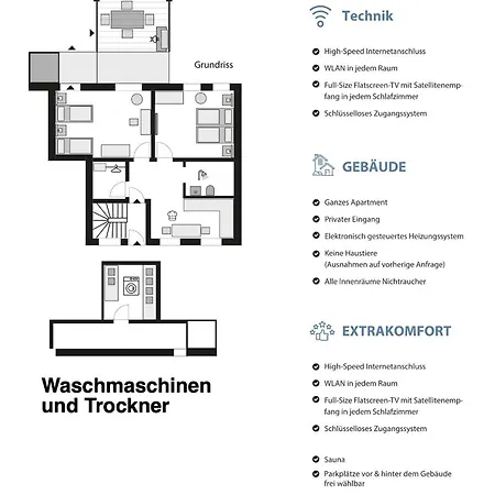 Blauer Stein 7a Haus - 6 Wohnungen, 15 Schlafzimmer プルハイム