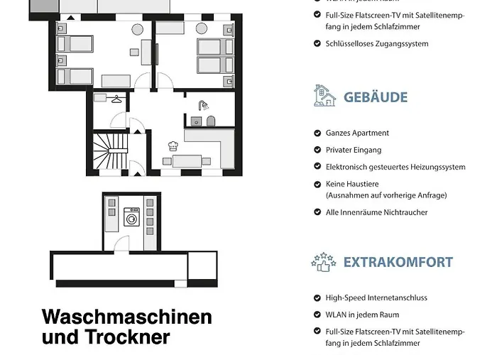 Blauer Stein 7a Haus - 6 Wohnungen, 15 Schlafzimmer 普尔海姆